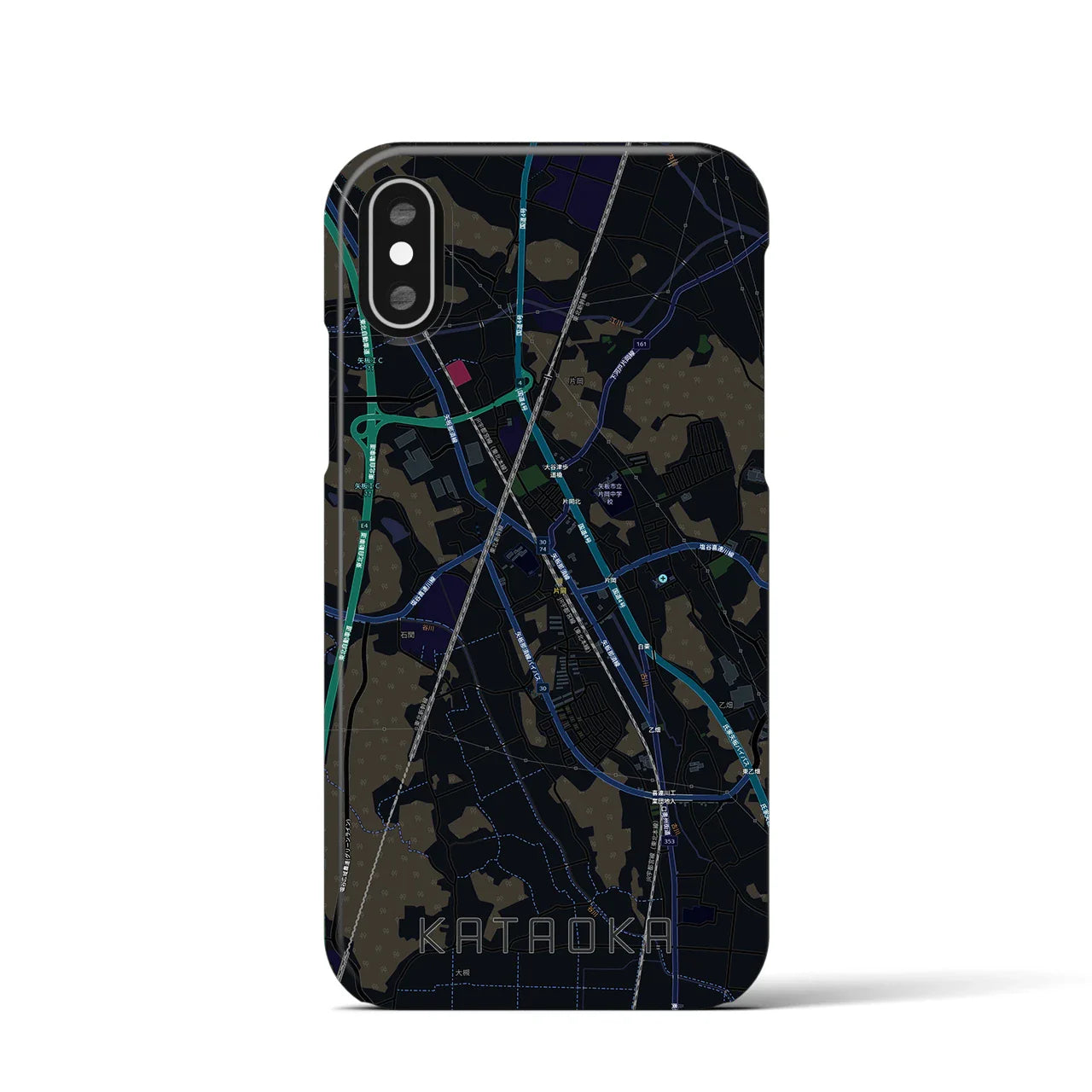 【片岡(栃木県)】地図柄iPhoneケース(バックカバータイプ)