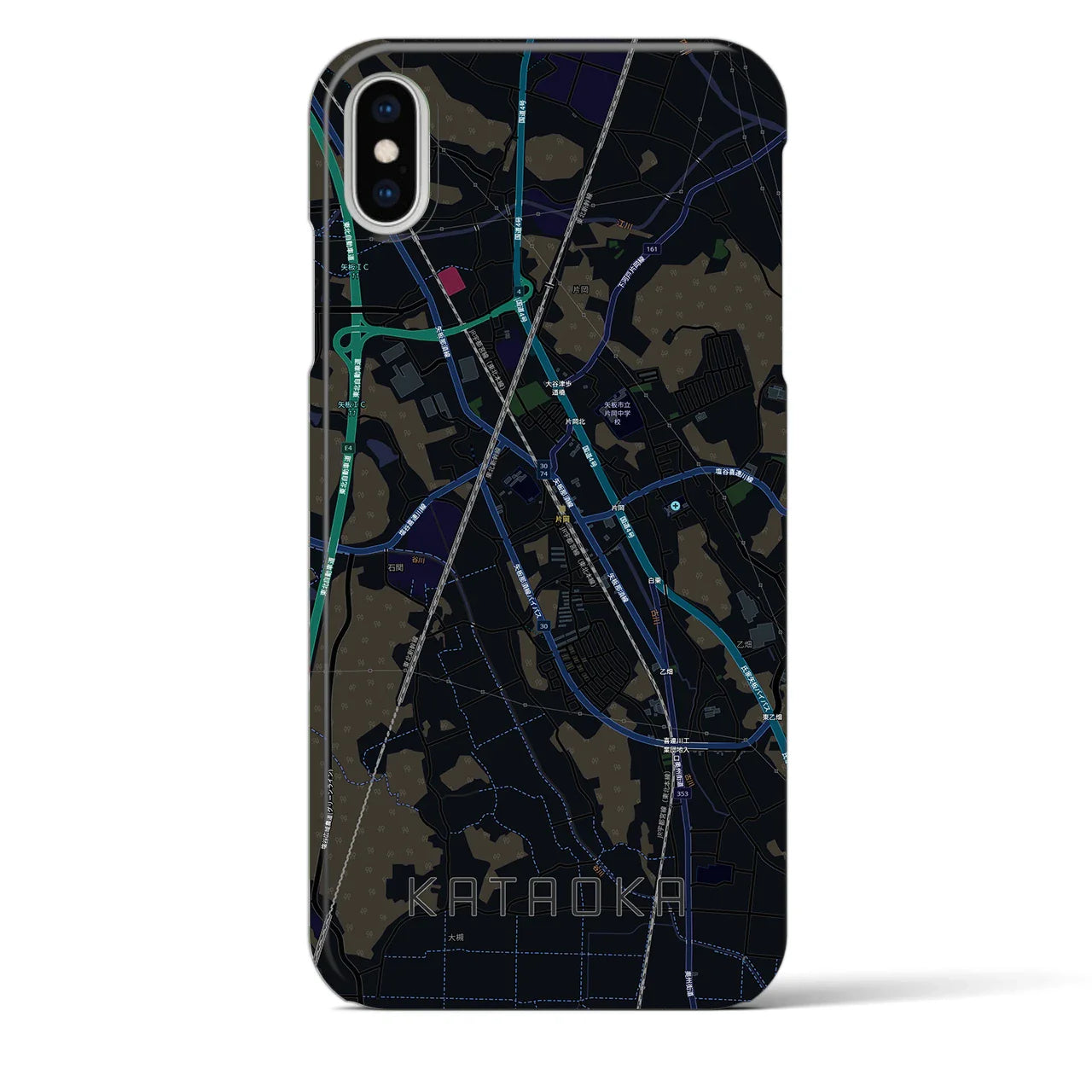 【片岡(栃木県)】地図柄iPhoneケース(バックカバータイプ)