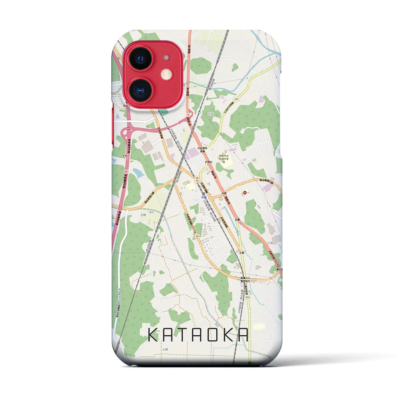 【片岡(栃木県)】地図柄iPhoneケース(バックカバータイプ)
