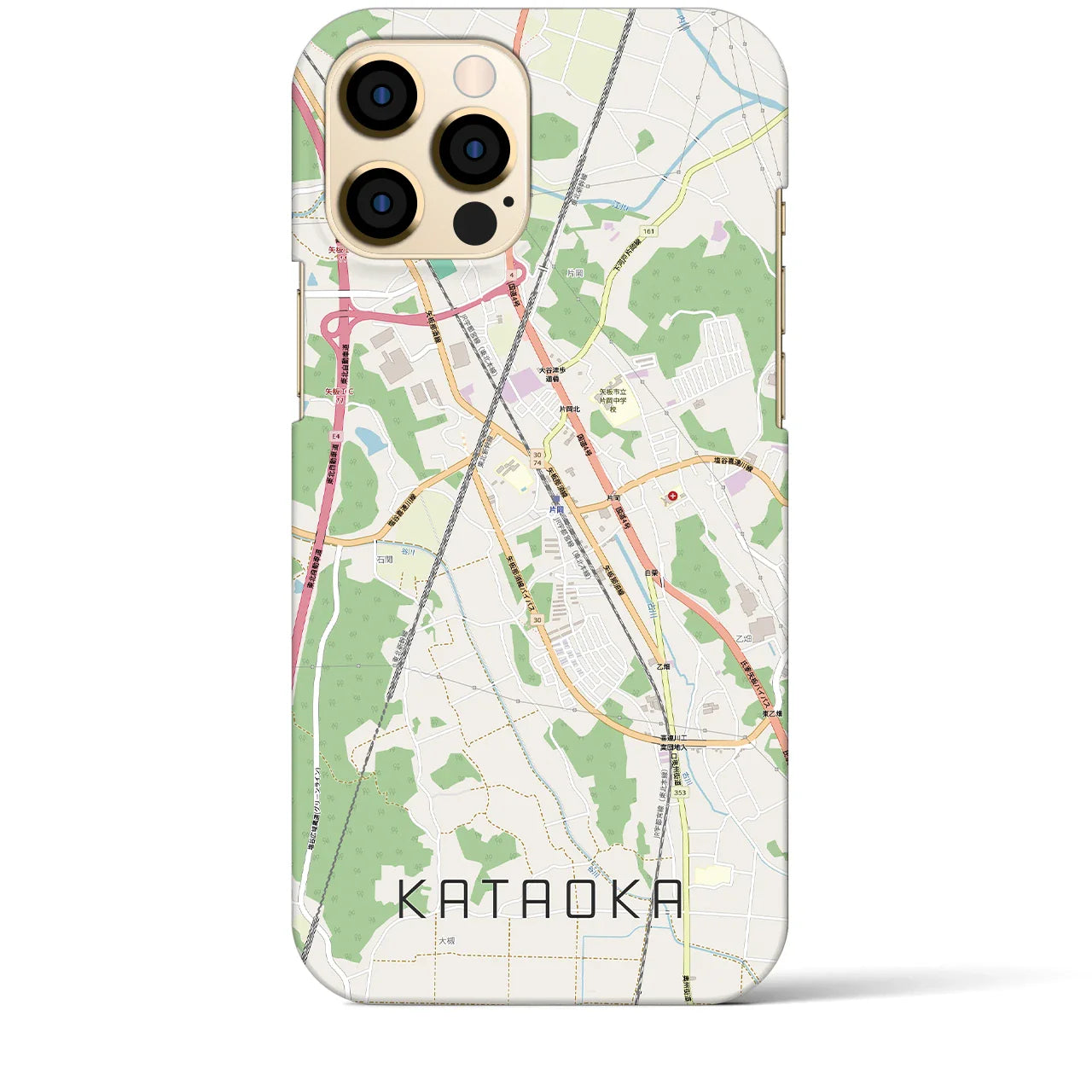 【片岡(栃木県)】地図柄iPhoneケース(バックカバータイプ)