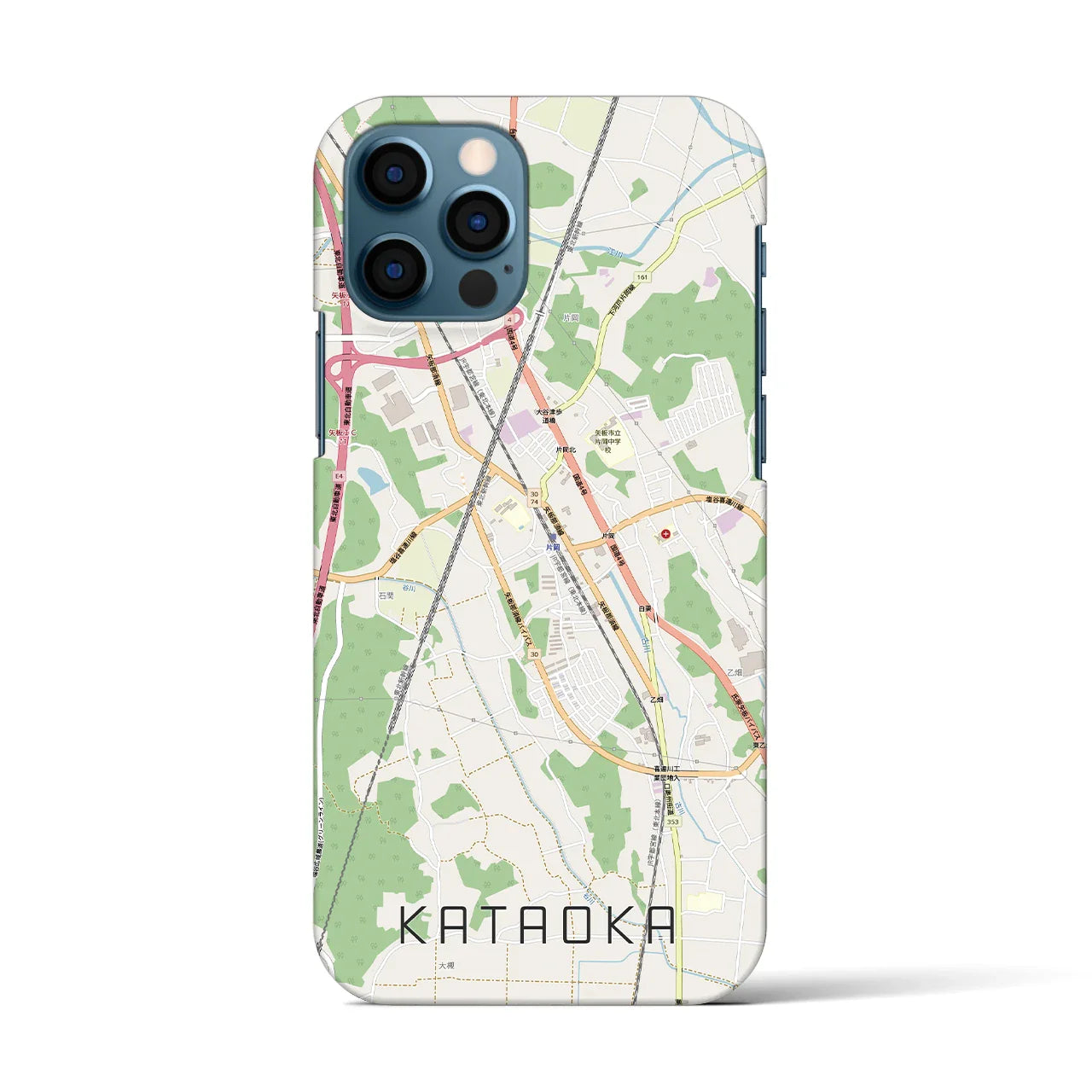 【片岡(栃木県)】地図柄iPhoneケース(バックカバータイプ)