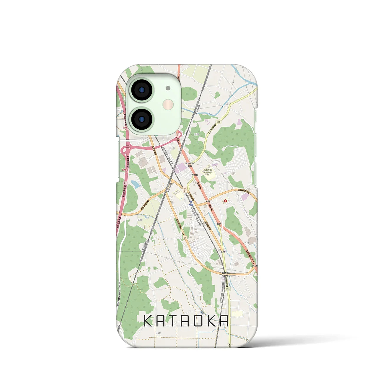【片岡(栃木県)】地図柄iPhoneケース(バックカバータイプ)