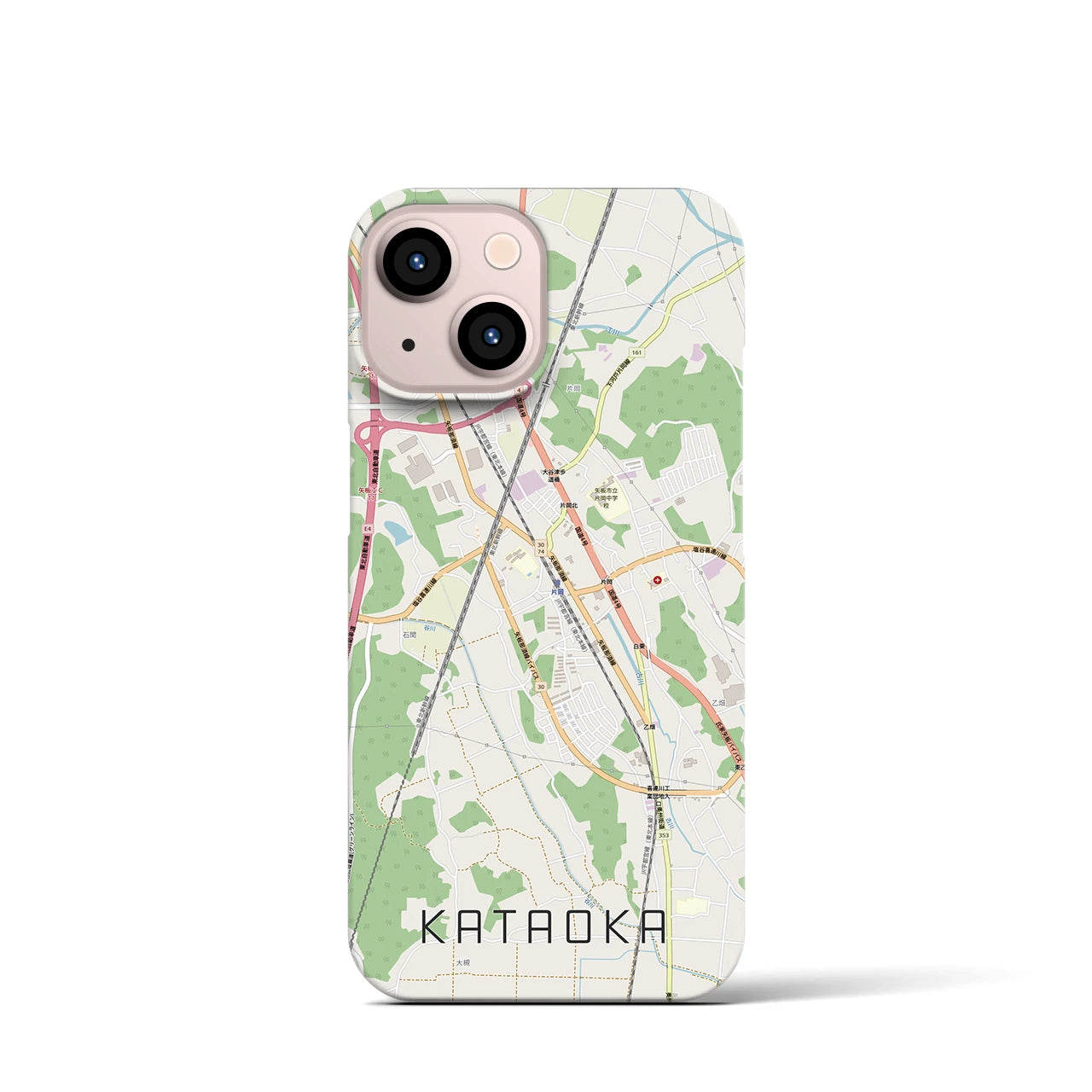 【片岡(栃木県)】地図柄iPhoneケース(バックカバータイプ)