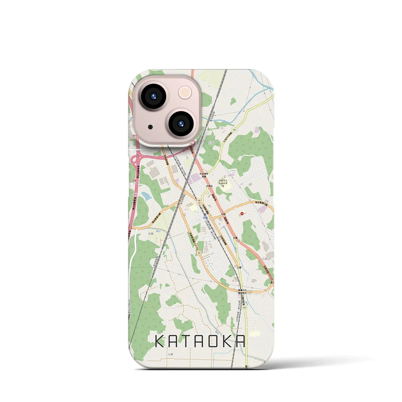 【片岡(栃木県)】地図柄iPhoneケース(バックカバータイプ)