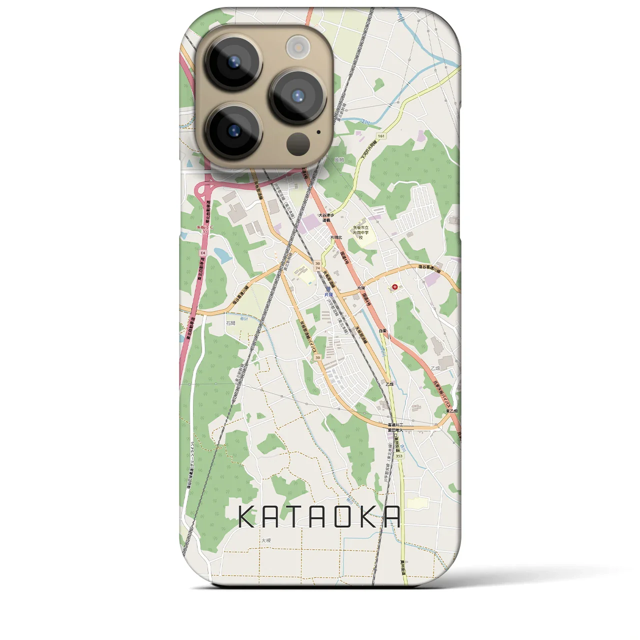 【片岡(栃木県)】地図柄iPhoneケース(バックカバータイプ)