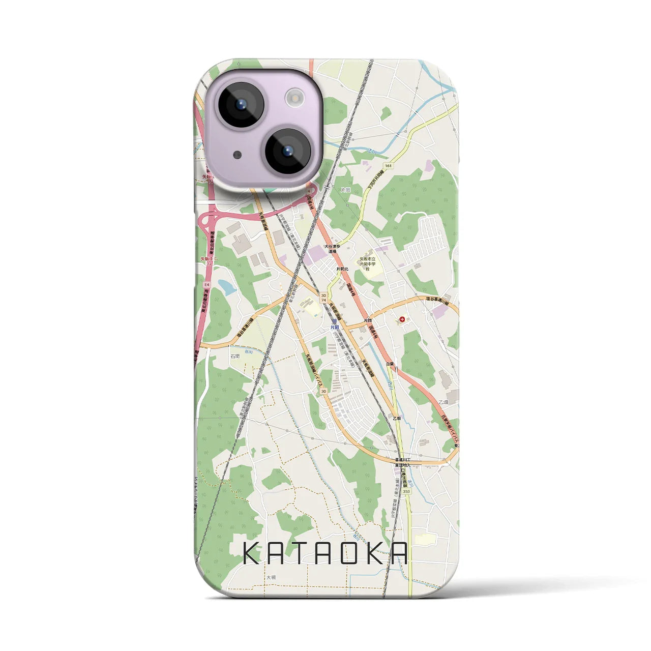 【片岡(栃木県)】地図柄iPhoneケース(バックカバータイプ)