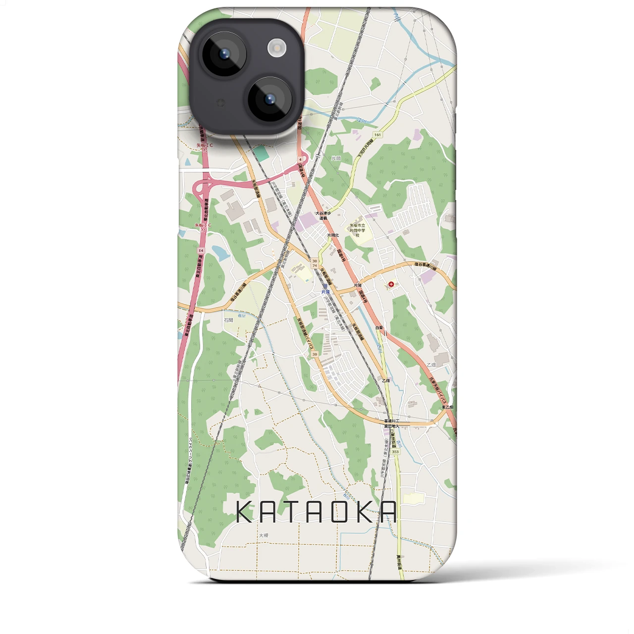 【片岡(栃木県)】地図柄iPhoneケース(バックカバータイプ)