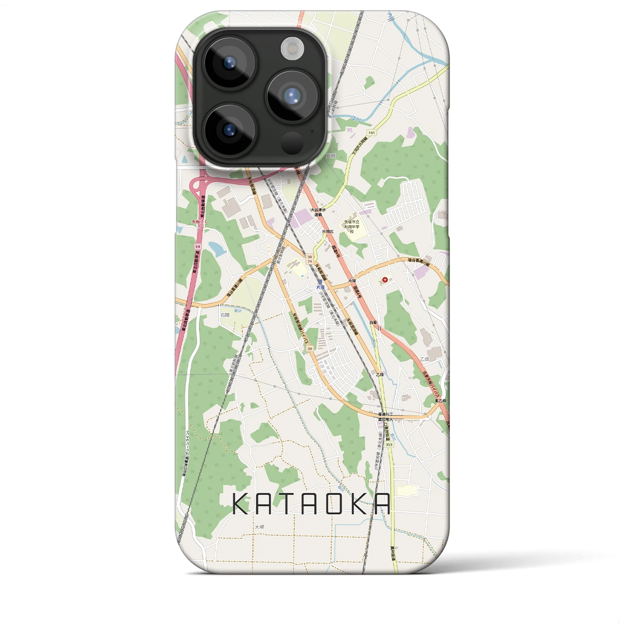 【片岡(栃木県)】地図柄iPhoneケース(バックカバータイプ)