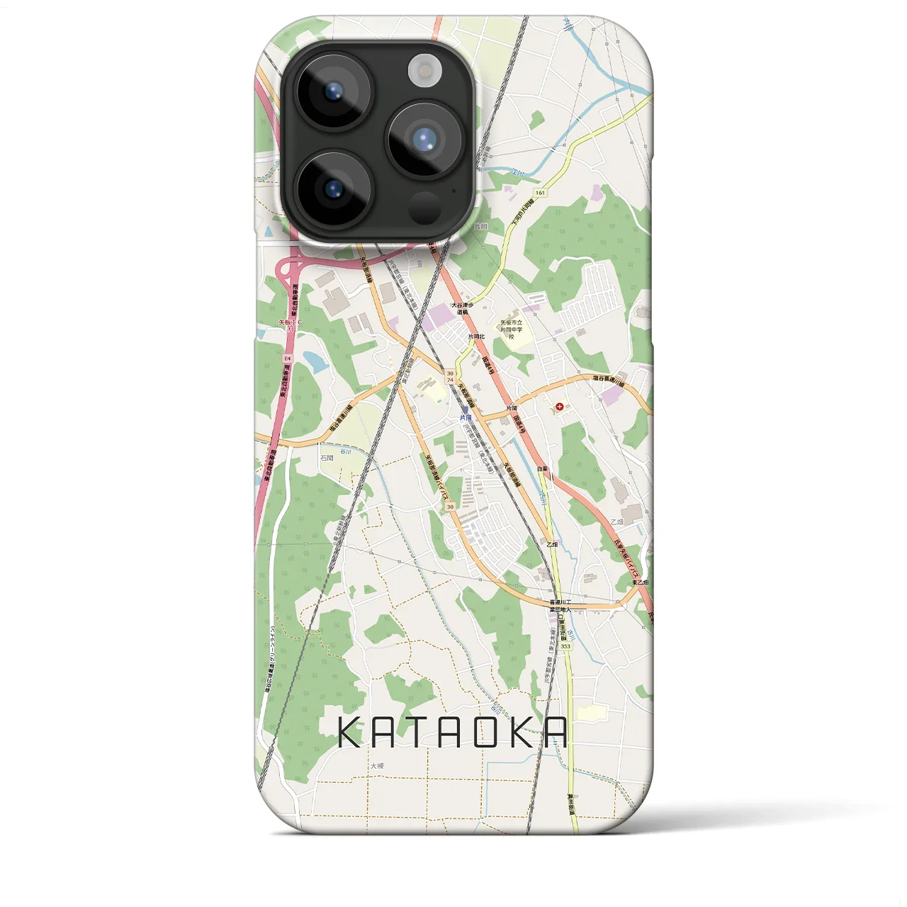 【片岡(栃木県)】地図柄iPhoneケース(バックカバータイプ)