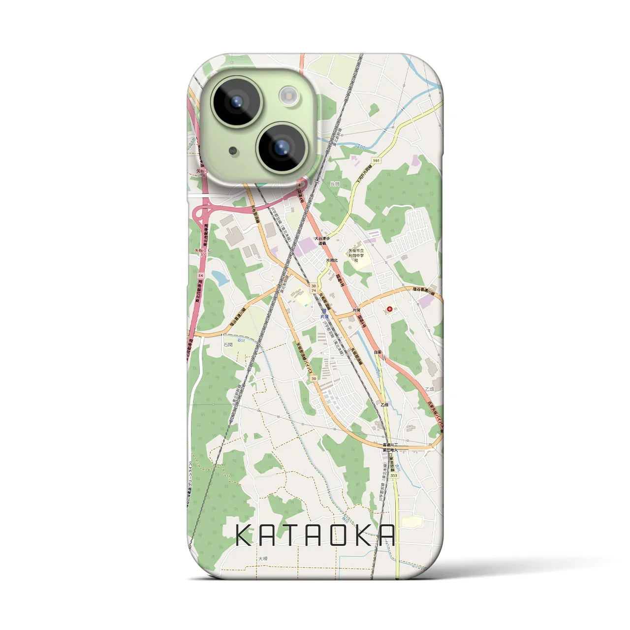 【片岡(栃木県)】地図柄iPhoneケース(バックカバータイプ)