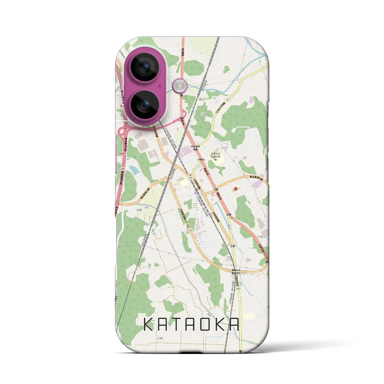 【片岡(栃木県)】地図柄iPhoneケース(バックカバータイプ)