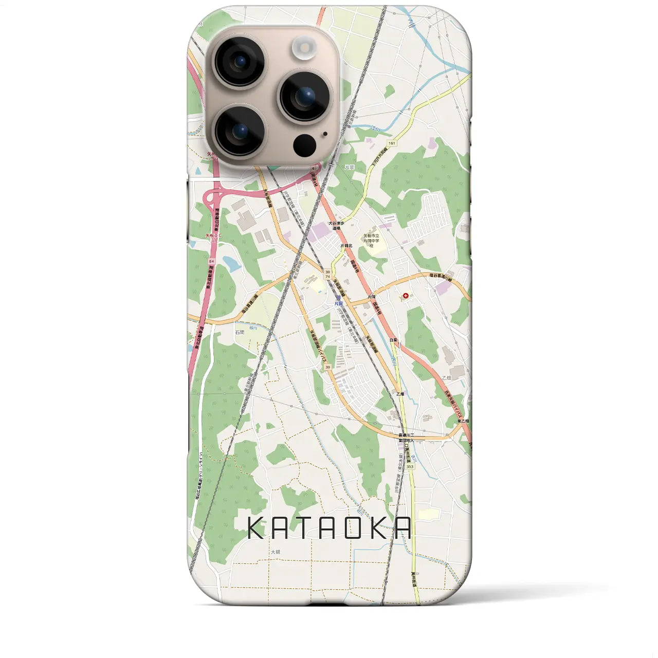 【片岡(栃木県)】地図柄iPhoneケース(バックカバータイプ)