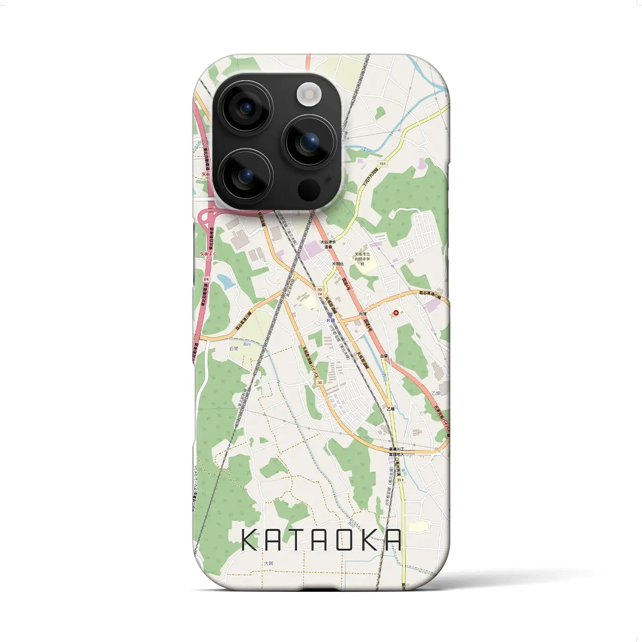 【片岡(栃木県)】地図柄iPhoneケース(バックカバータイプ)
