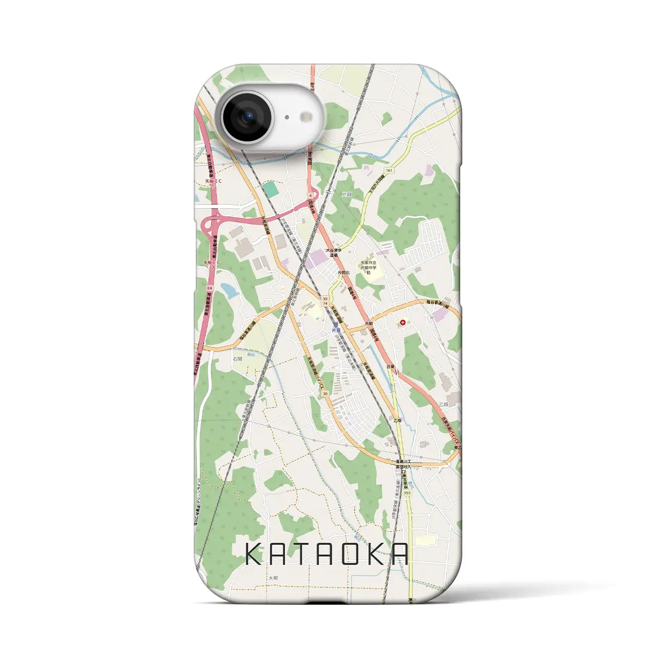 【片岡(栃木県)】地図柄iPhoneケース(バックカバータイプ)