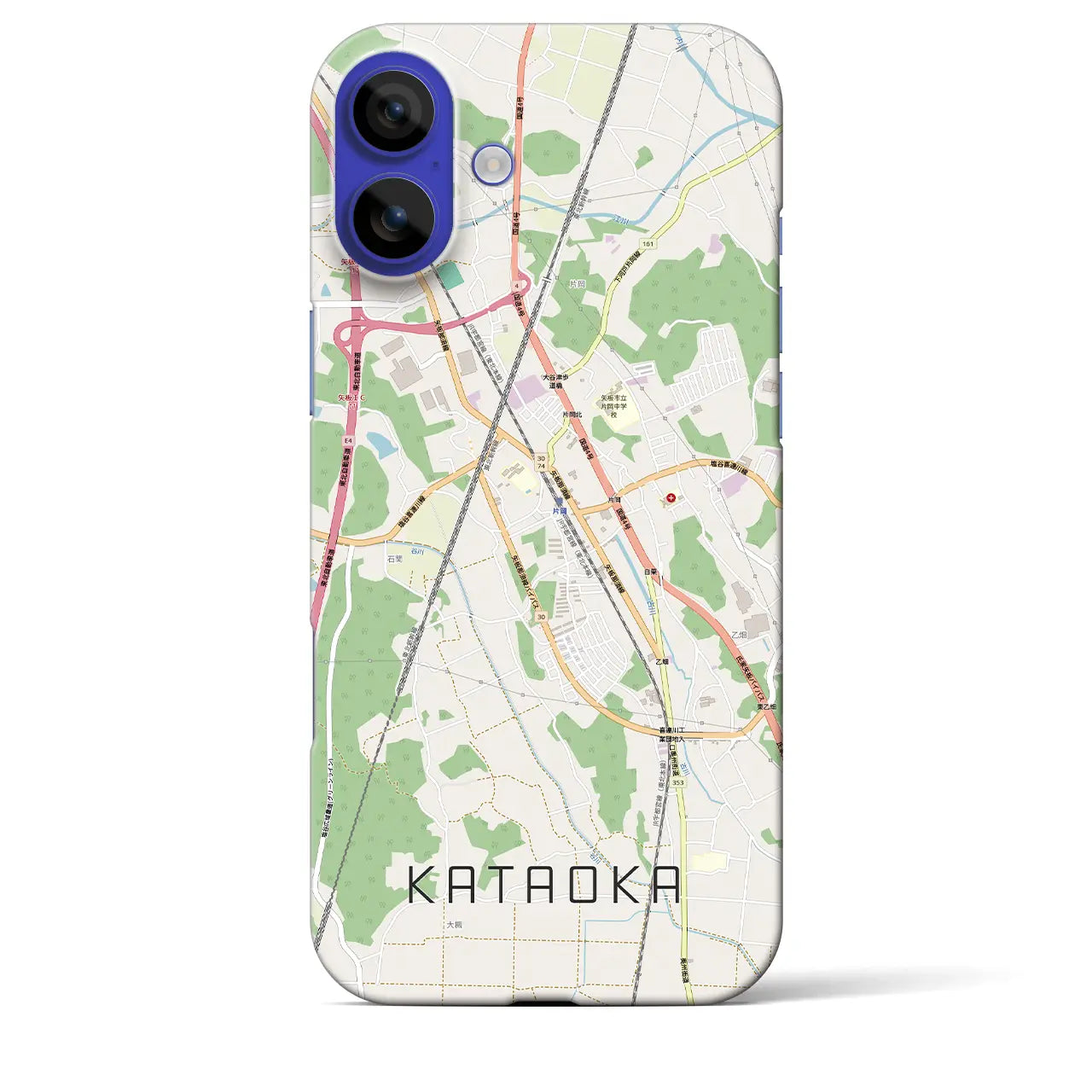 【片岡(栃木県)】地図柄iPhoneケース(バックカバータイプ)