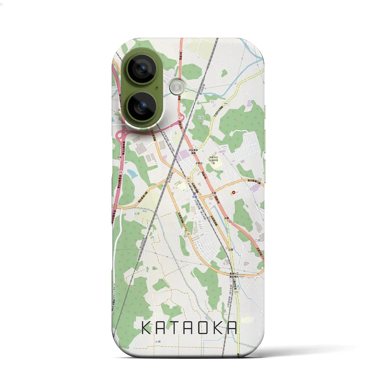 【片岡(栃木県)】地図柄iPhoneケース(バックカバータイプ)ナチュラル・iPhone 17 Pro Max 用