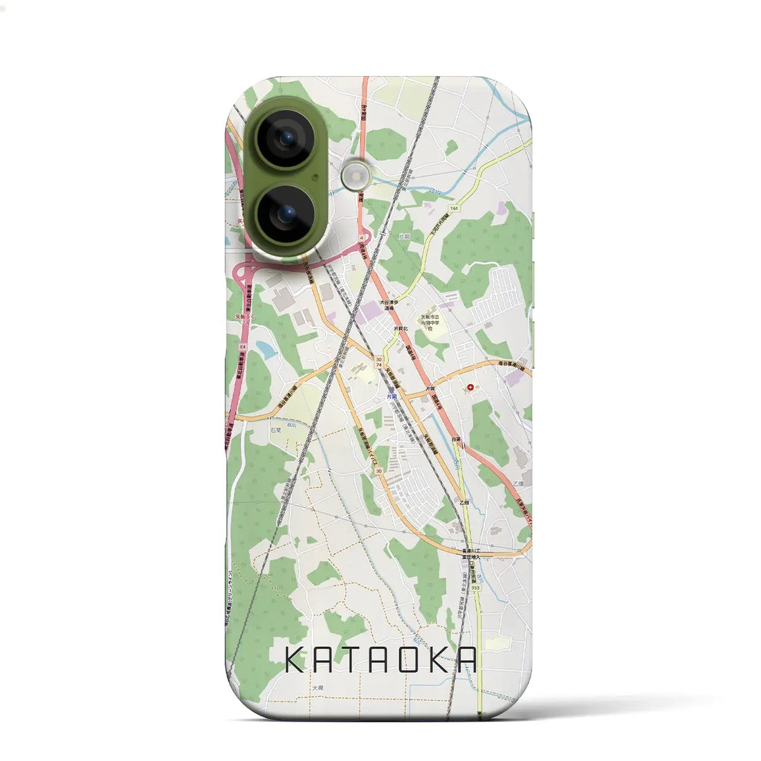 【片岡(栃木県)】地図柄iPhoneケース(バックカバータイプ)ナチュラル・iPhone 17 Pro Max 用
