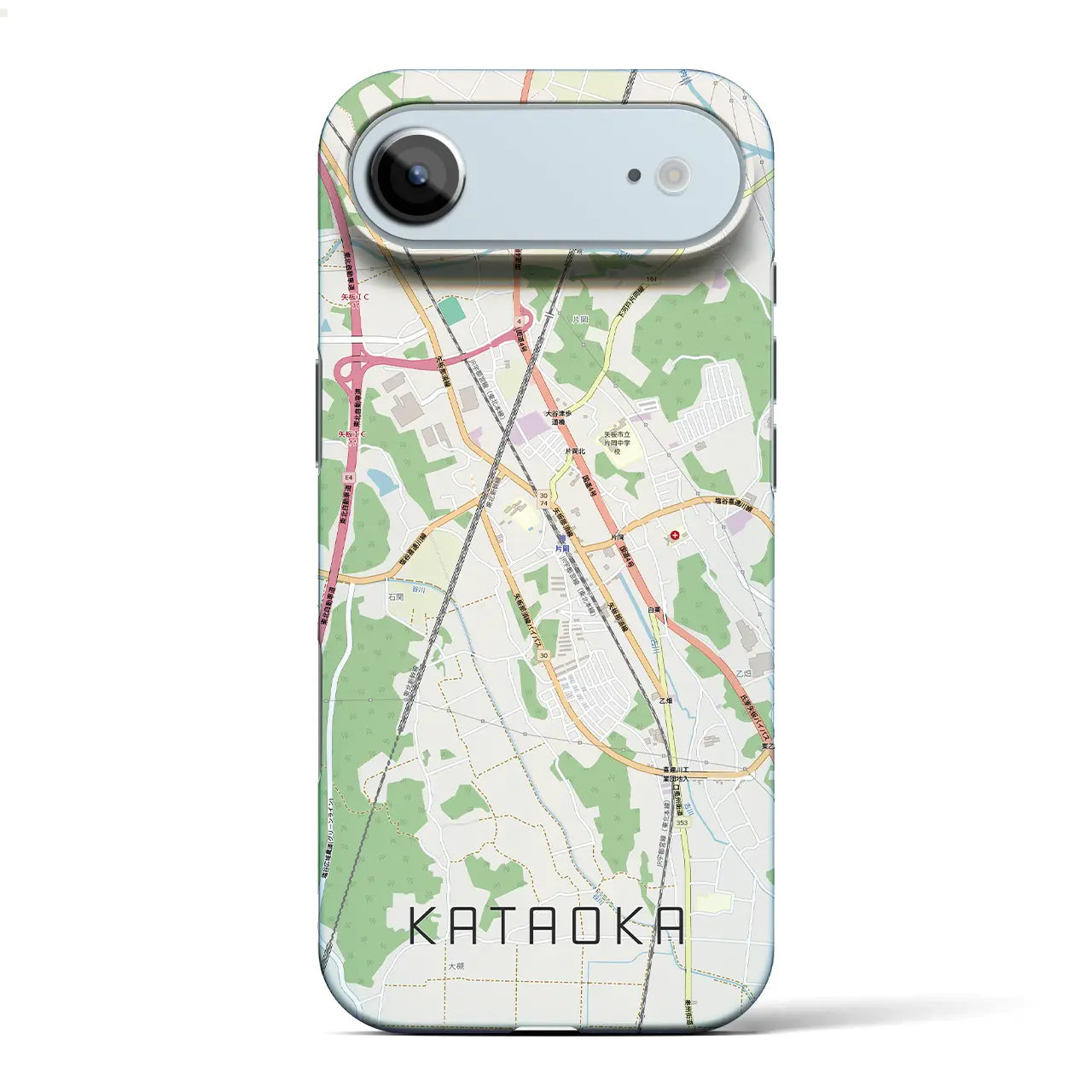 【片岡(栃木県)】地図柄iPhoneケース(バックカバータイプ)ブラック・iPhone 17 Pro Max 用