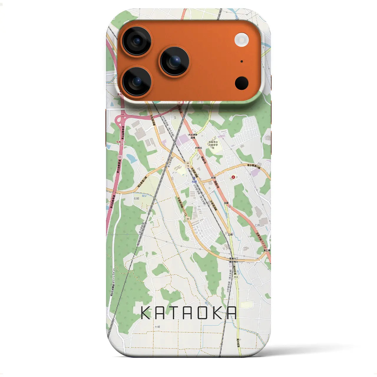 【片岡(栃木県)】地図柄iPhoneケース(バックカバータイプ)