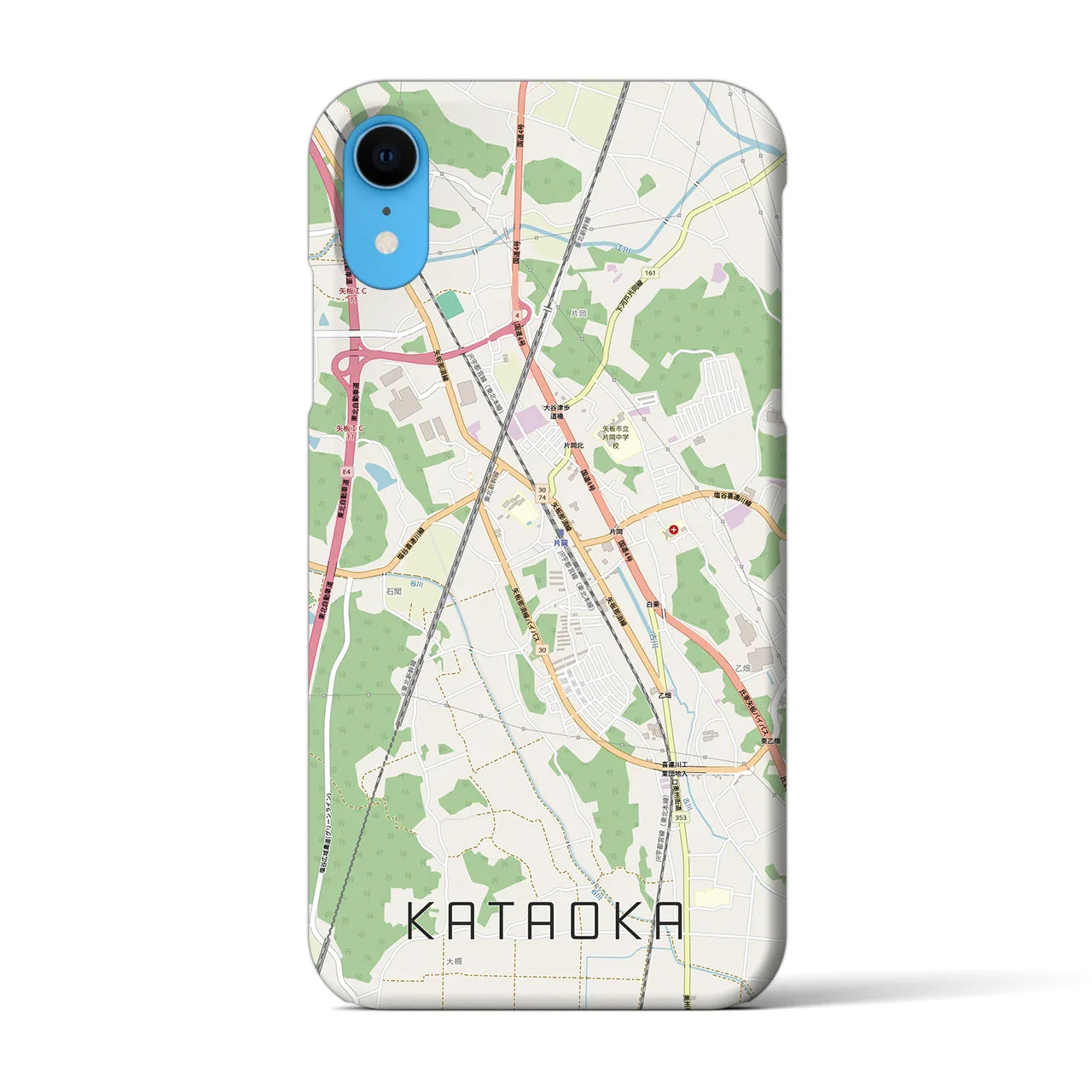 【片岡(栃木県)】地図柄iPhoneケース(バックカバータイプ)
