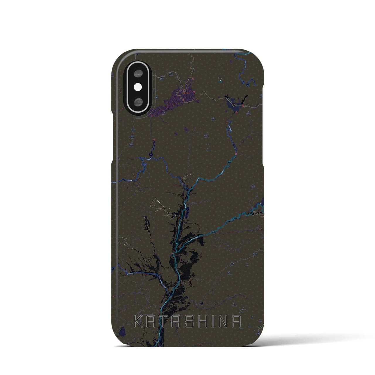 【片品(群馬県)】地図柄iPhoneケース(バックカバータイプ)