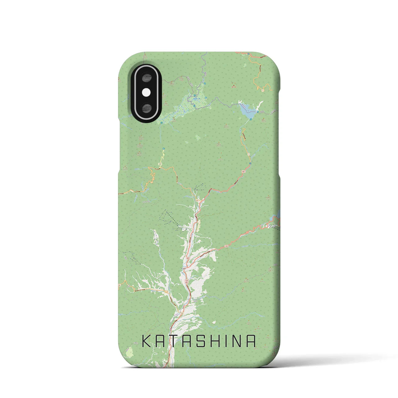 【片品(群馬県)】地図柄iPhoneケース(バックカバータイプ)