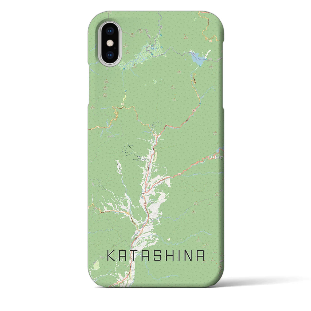 【片品(群馬県)】地図柄iPhoneケース(バックカバータイプ)