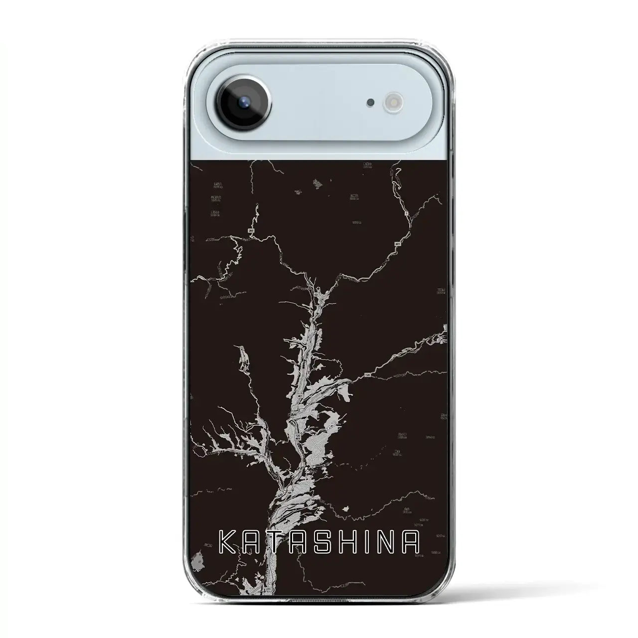 【片品(群馬県)】地図柄iPhoneケース(クリアタイプ)モノトーン・iPhone 17 Pro Max 用