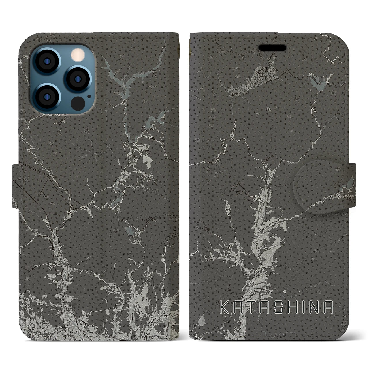 【片品(群馬県)】地図柄iPhoneケース(手帳タイプ)