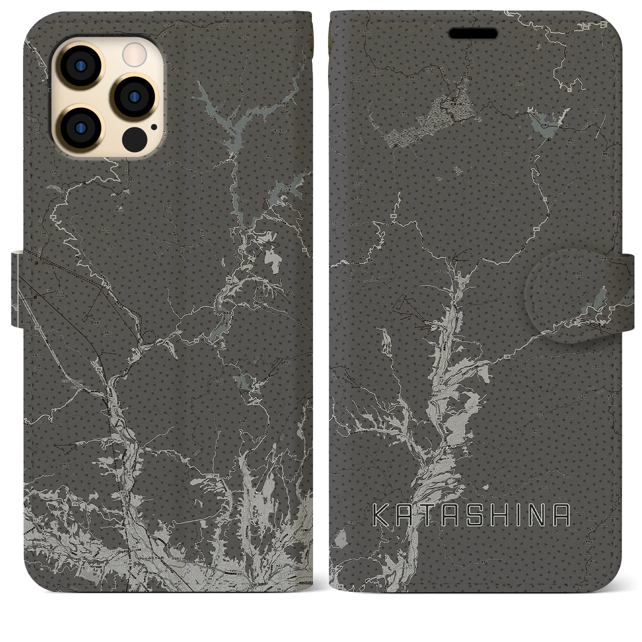 【片品(群馬県)】地図柄iPhoneケース(手帳タイプ)