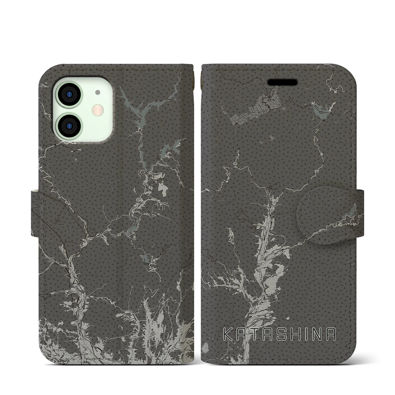 【片品(群馬県)】地図柄iPhoneケース(手帳タイプ)