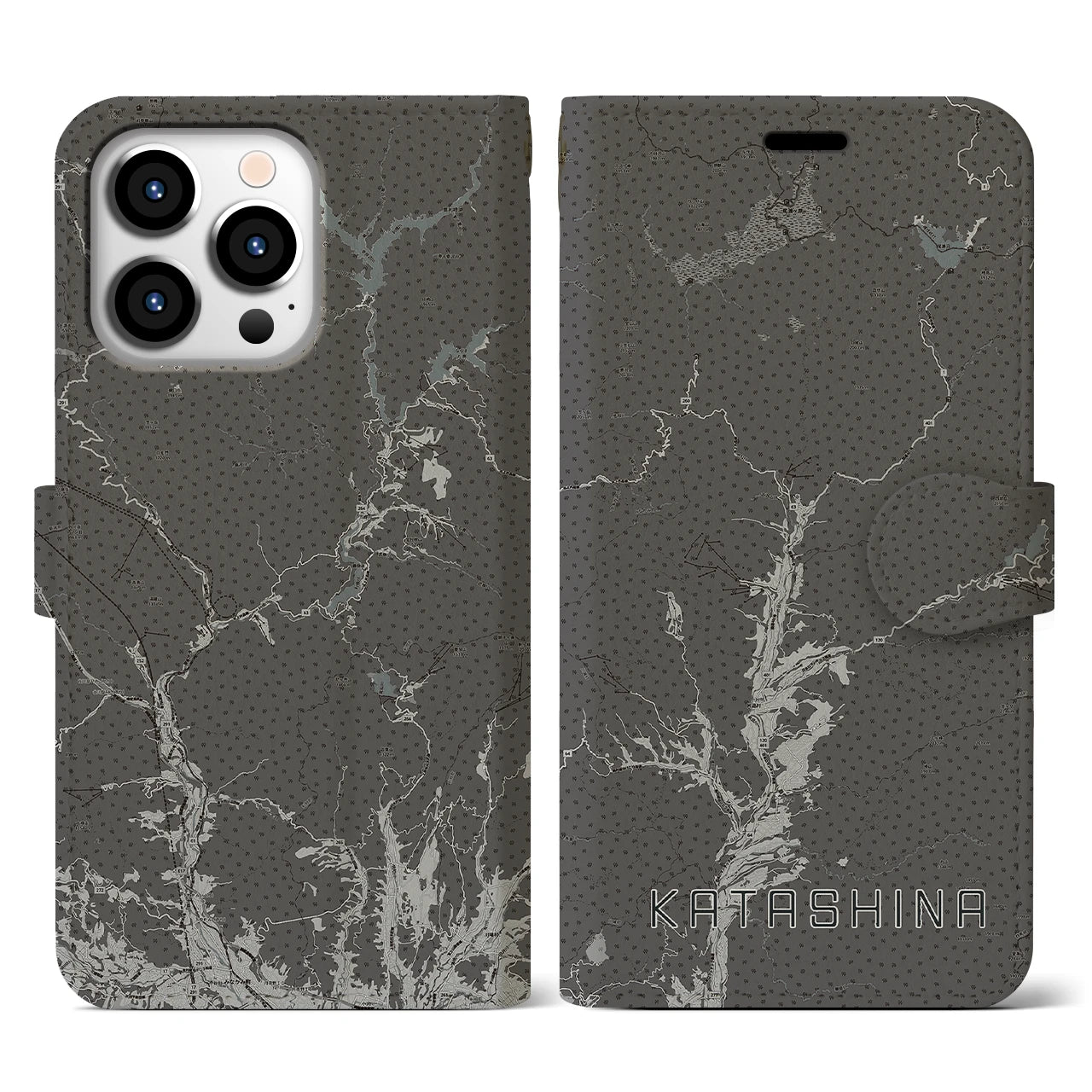 【片品(群馬県)】地図柄iPhoneケース(手帳タイプ)