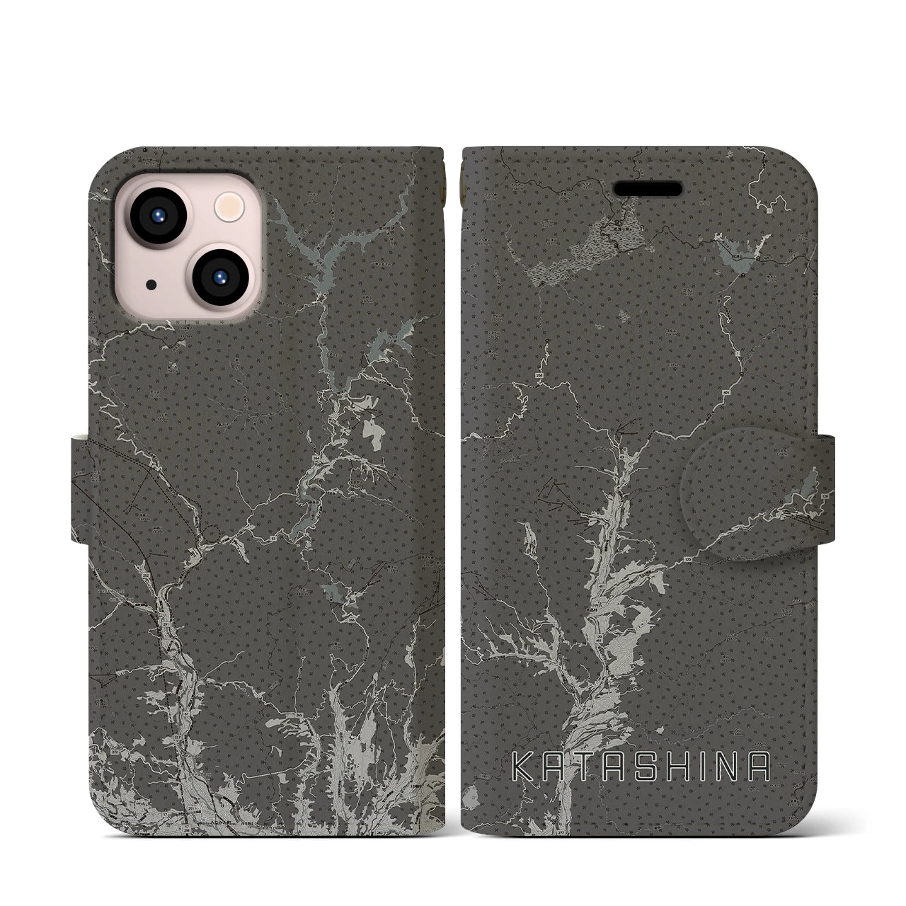 【片品(群馬県)】地図柄iPhoneケース(手帳タイプ)