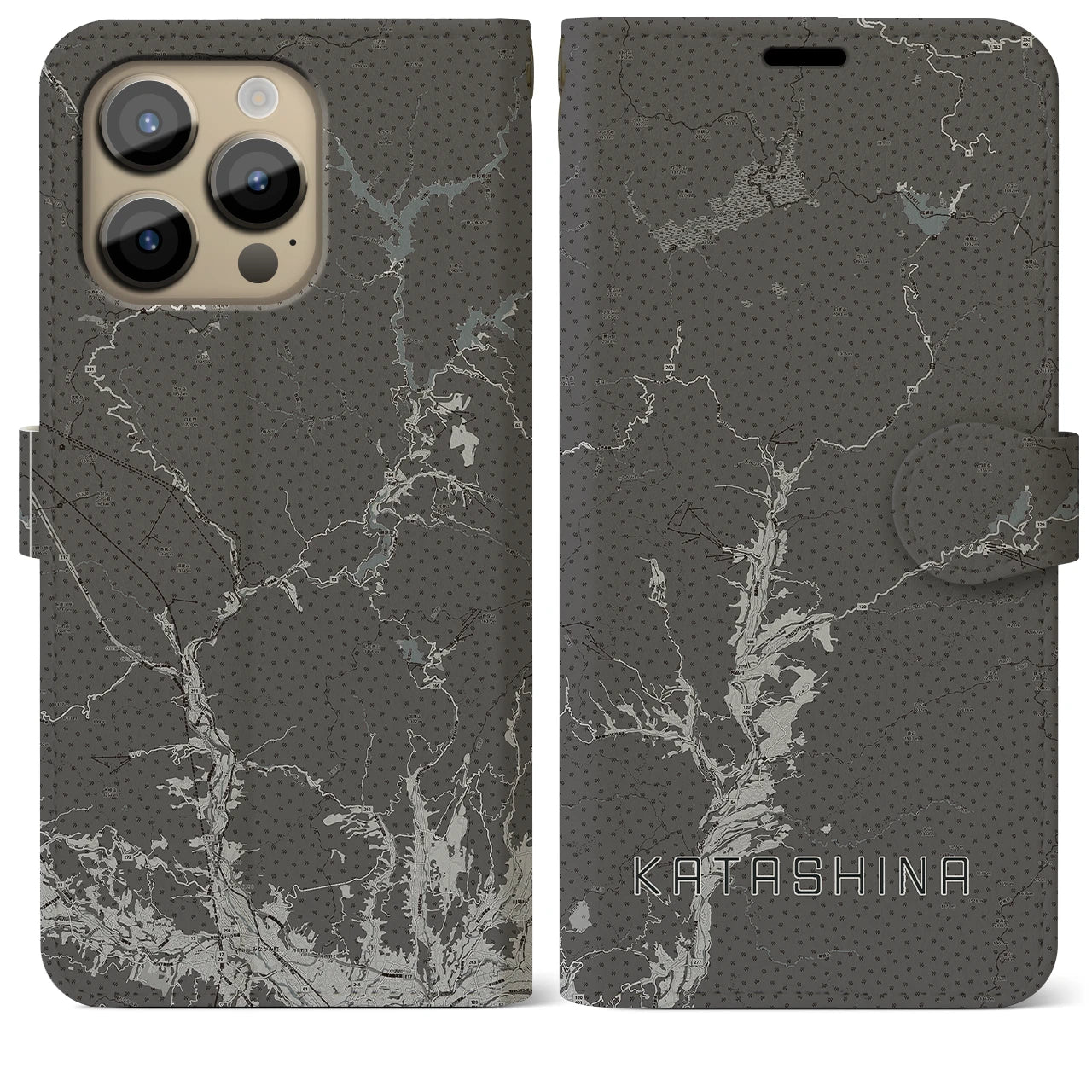 【片品(群馬県)】地図柄iPhoneケース(手帳タイプ)