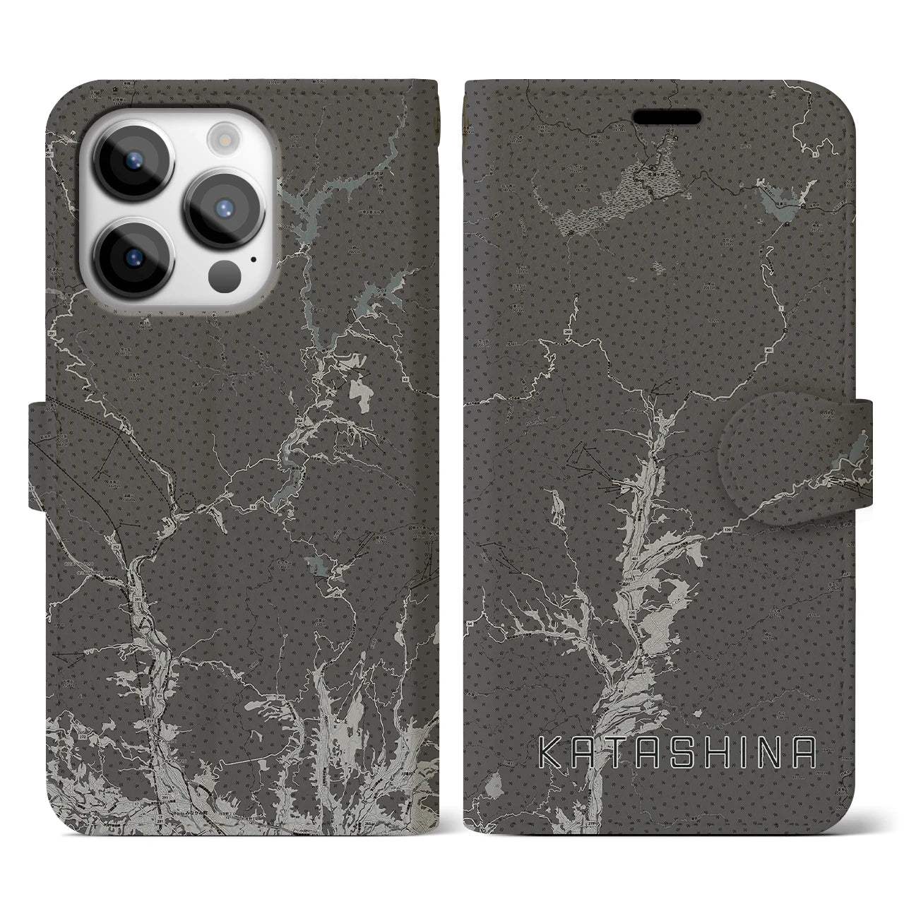 【片品(群馬県)】地図柄iPhoneケース(手帳タイプ)