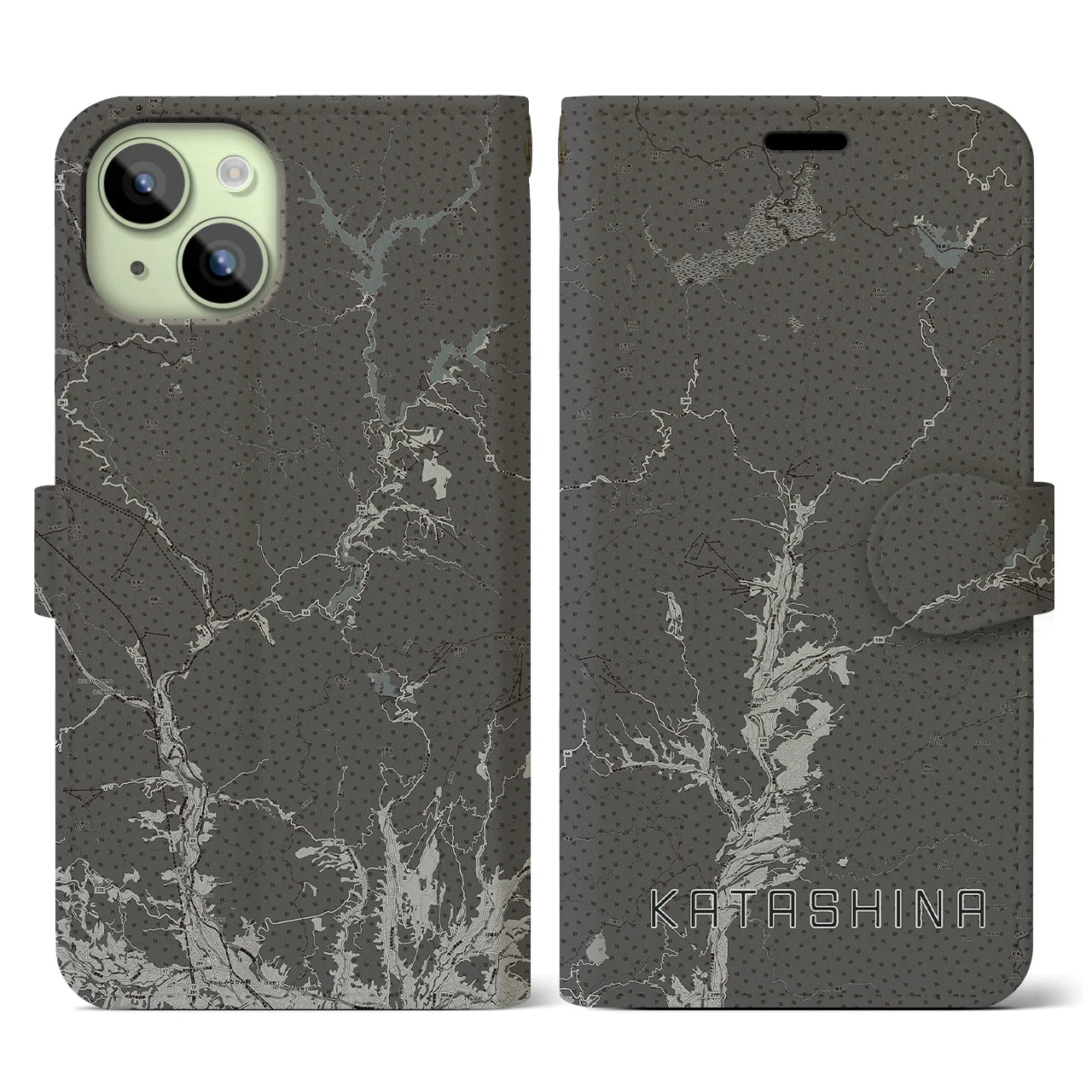 【片品(群馬県)】地図柄iPhoneケース(手帳タイプ)