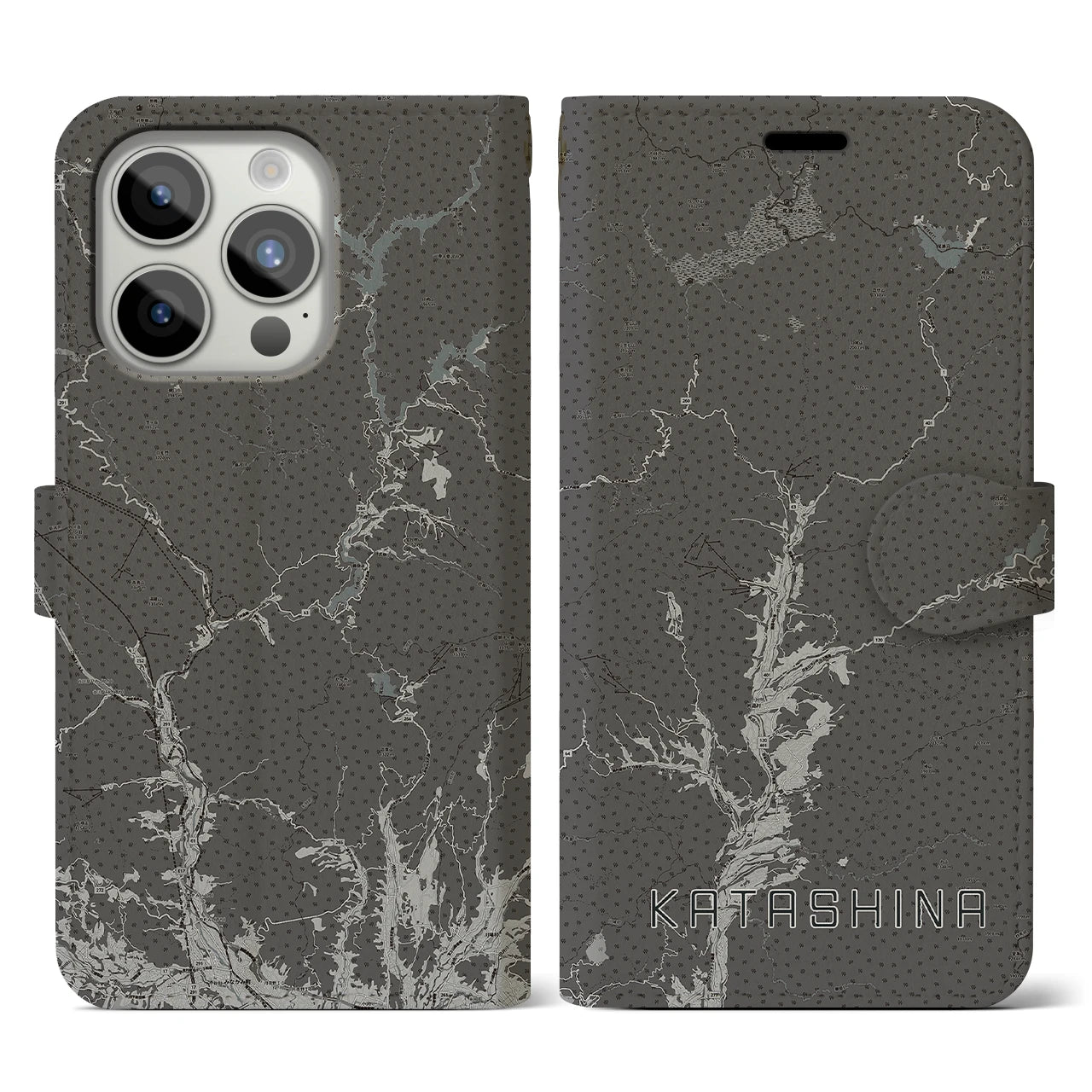 【片品(群馬県)】地図柄iPhoneケース(手帳タイプ)