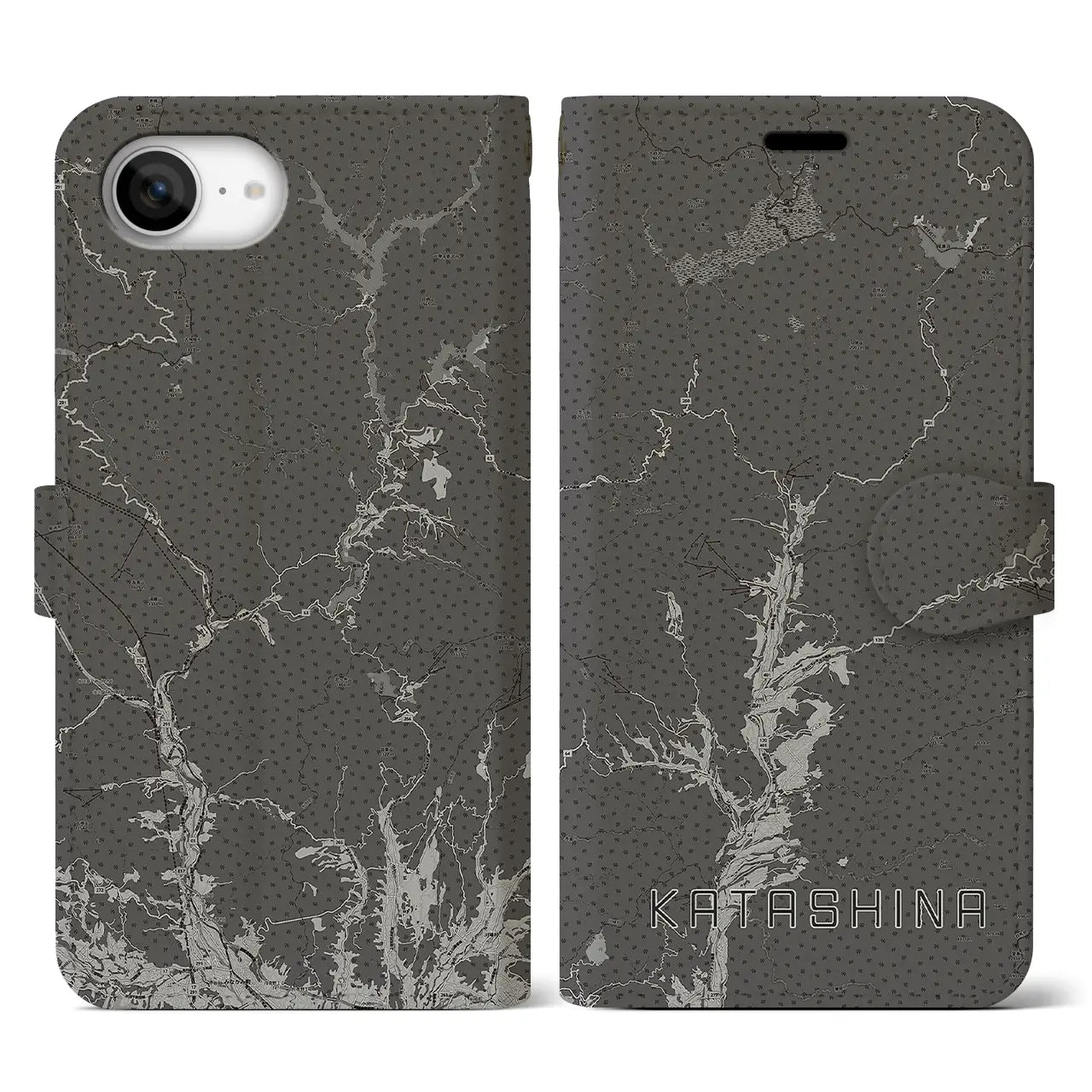 【片品(群馬県)】地図柄iPhoneケース(手帳タイプ)