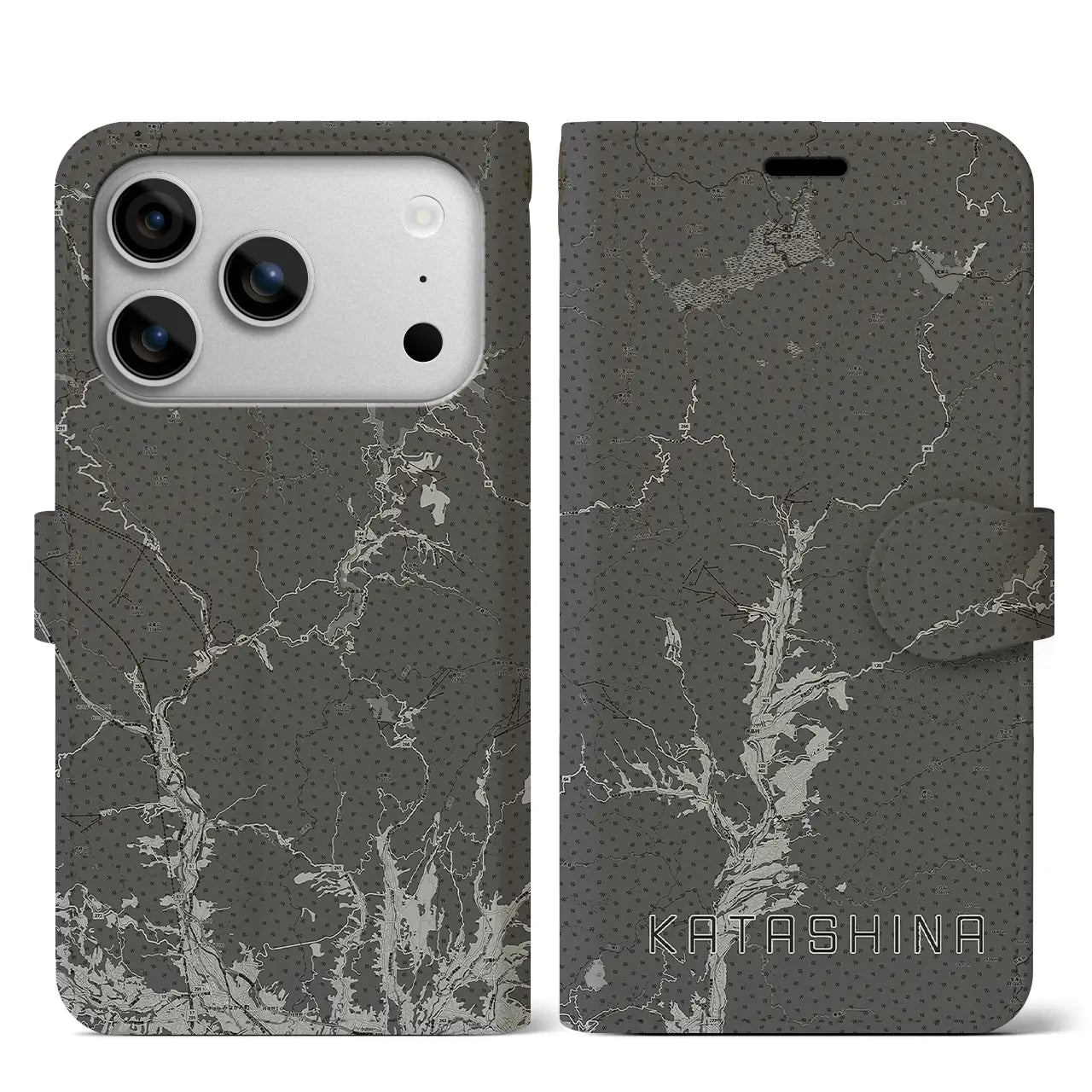 【片品(群馬県)】地図柄iPhoneケース(手帳タイプ)