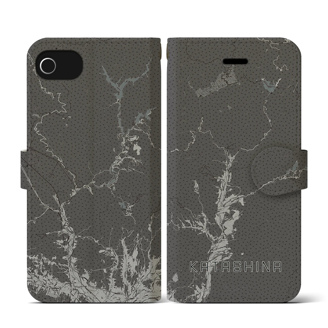 【片品(群馬県)】地図柄iPhoneケース(手帳タイプ)