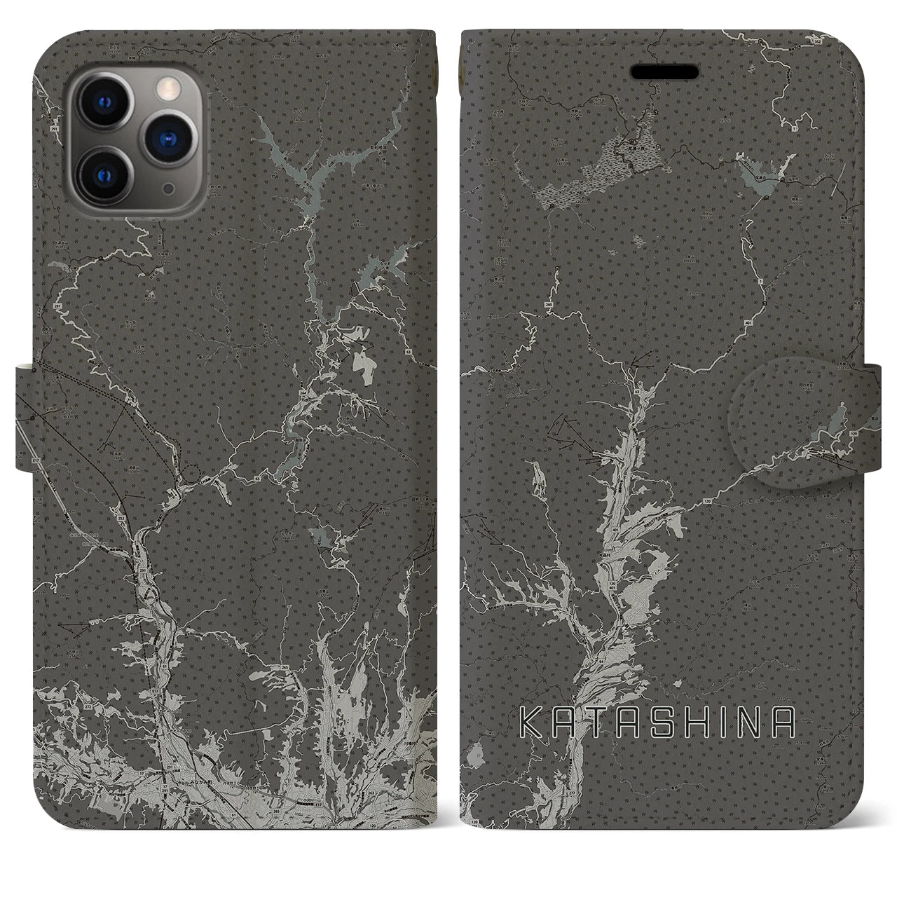 【片品(群馬県)】地図柄iPhoneケース(手帳タイプ)