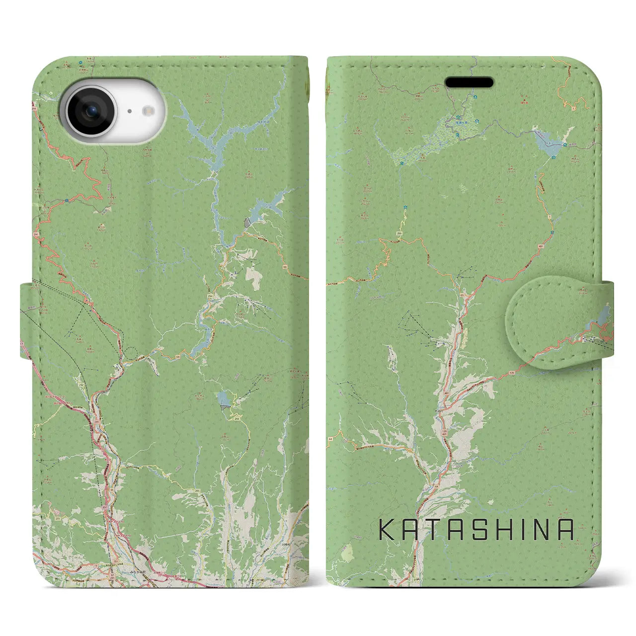 【片品(群馬県)】地図柄iPhoneケース(手帳タイプ)