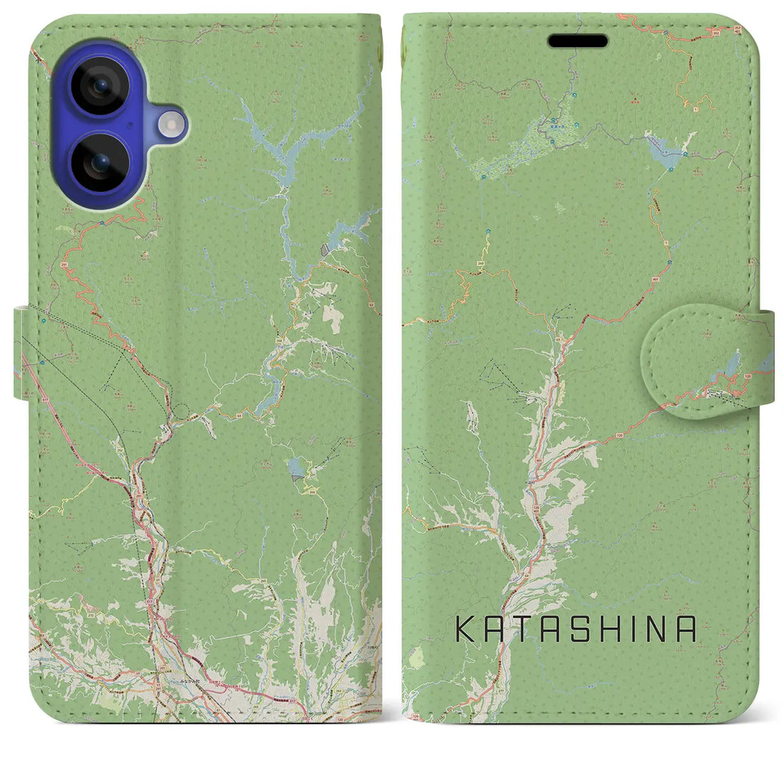 【片品(群馬県)】地図柄iPhoneケース(手帳タイプ)ナチュラル・iPhone 16 Pro Max 用