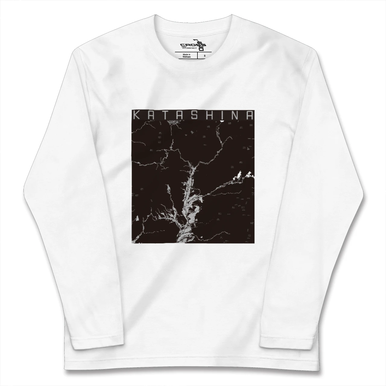 【片品(群馬県)】地図柄ロングスリーブTシャツ