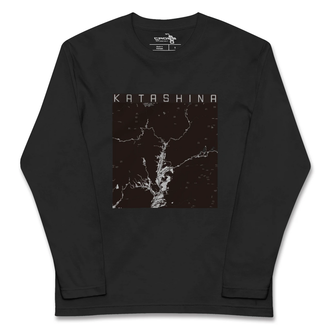 【片品(群馬県)】地図柄ロングスリーブTシャツ