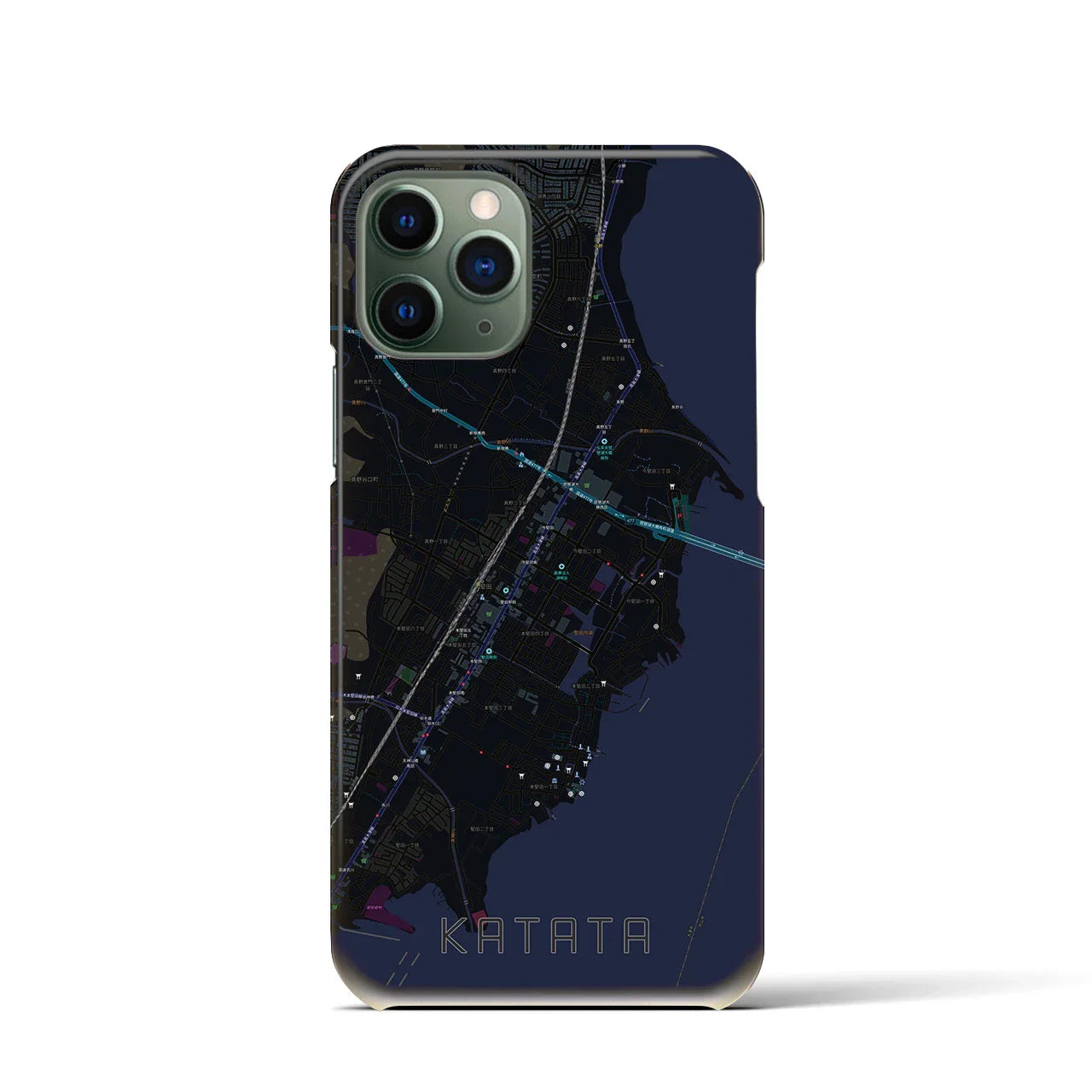 【堅田(滋賀県)】地図柄iPhoneケース(バックカバータイプ)