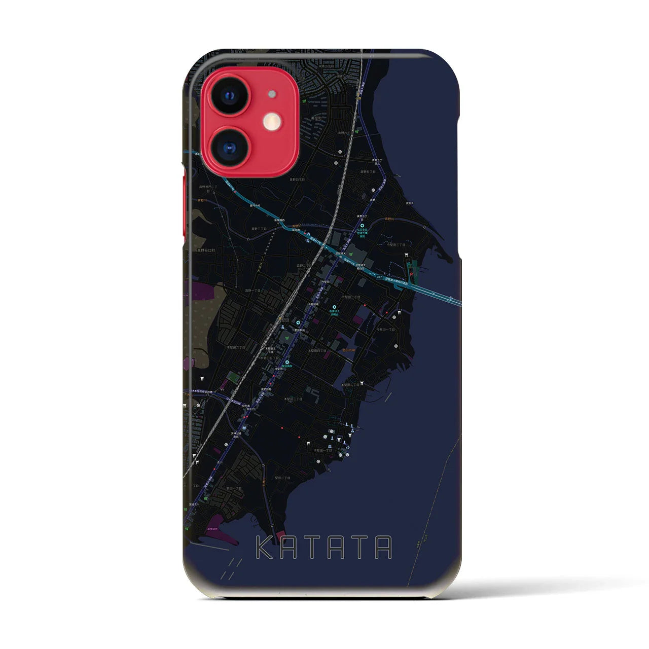 【堅田(滋賀県)】地図柄iPhoneケース(バックカバータイプ)