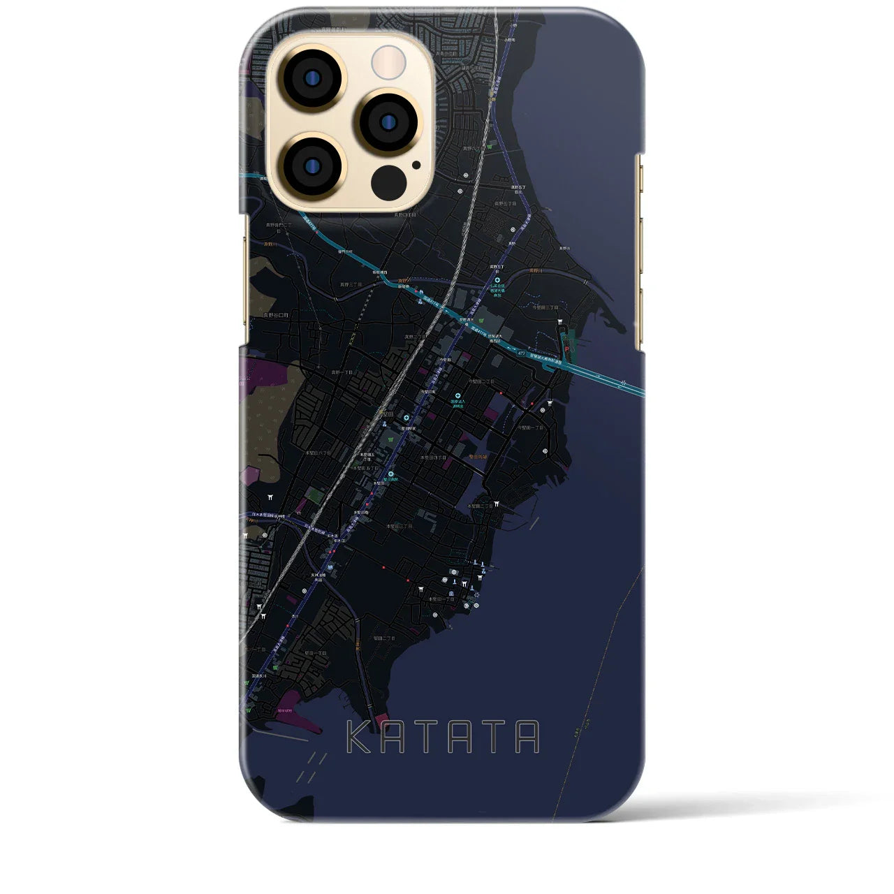 【堅田(滋賀県)】地図柄iPhoneケース(バックカバータイプ)