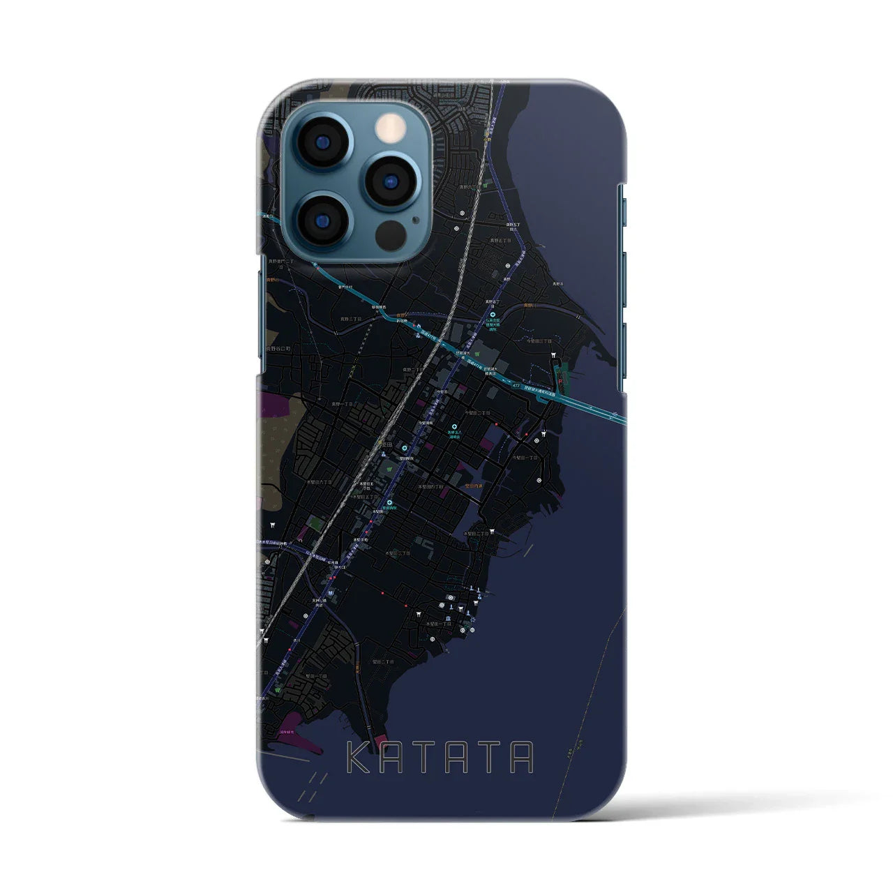 【堅田(滋賀県)】地図柄iPhoneケース(バックカバータイプ)