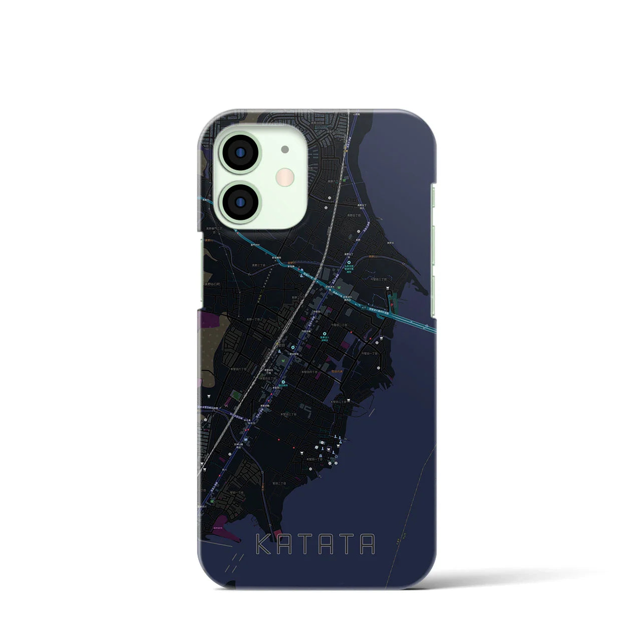 【堅田(滋賀県)】地図柄iPhoneケース(バックカバータイプ)